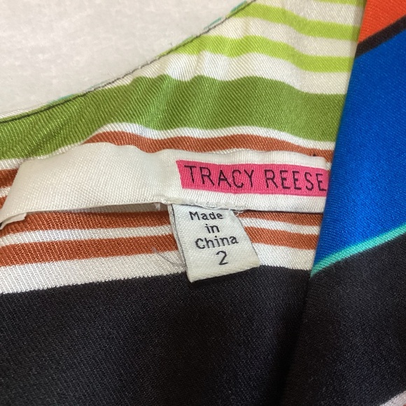 Anthropologie Tracy Reese Colorful Striped Silk Blend Sleeveless Dress Size 2 - Picture 3 of 9